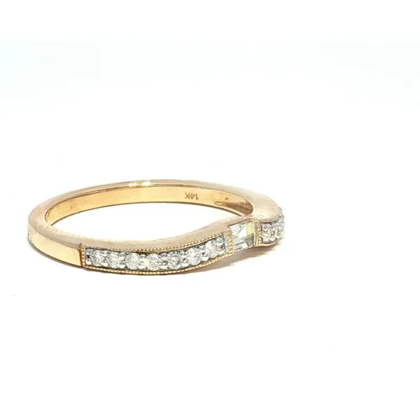 Curved Diamond band with Baguette center in 14ky Image 2 Bryan Jewelry Prattville, AL