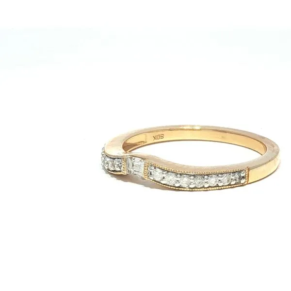 Curved Diamond band with Baguette center in 14ky Image 3 Bryan Jewelry Prattville, AL
