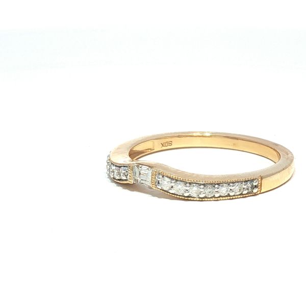 Curved Diamond band with Baguette center in 14ky Image 3 Bryan Jewelry Prattville, AL