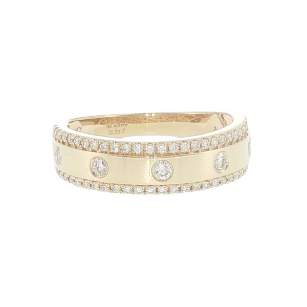 Bold Radiance: 18K Yellow Gold Diamond Station Band Bryan Jewelry Prattville, AL