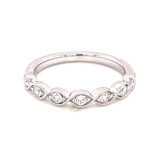 Milgrain Edged Marquise Shaped Sculpted Band-14kw Image 4 Bryan Jewelry Prattville, AL
