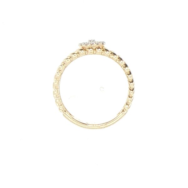 14K Yellow Gold Ribbed Diamond Cluster Graduated Ring Image 5 Bryan Jewelry Prattville, AL