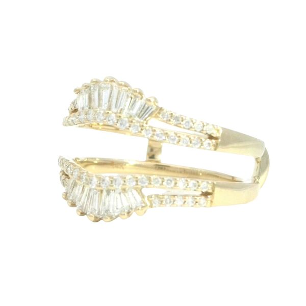 Baguette and round 1/2ctw natural diamond ring guard in 14ky gold Image 2 Bryan Jewelry Prattville, AL