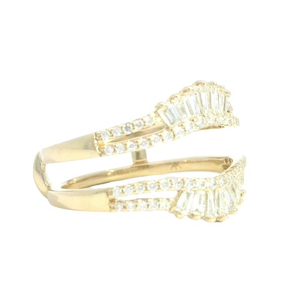 Baguette and round 1/2ctw natural diamond ring guard in 14ky gold Image 3 Bryan Jewelry Prattville, AL