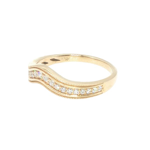 14ky 1/5ctw natural diamond curved enhancer wedding band with milgrain edge Image 3 Bryan Jewelry Prattville, AL