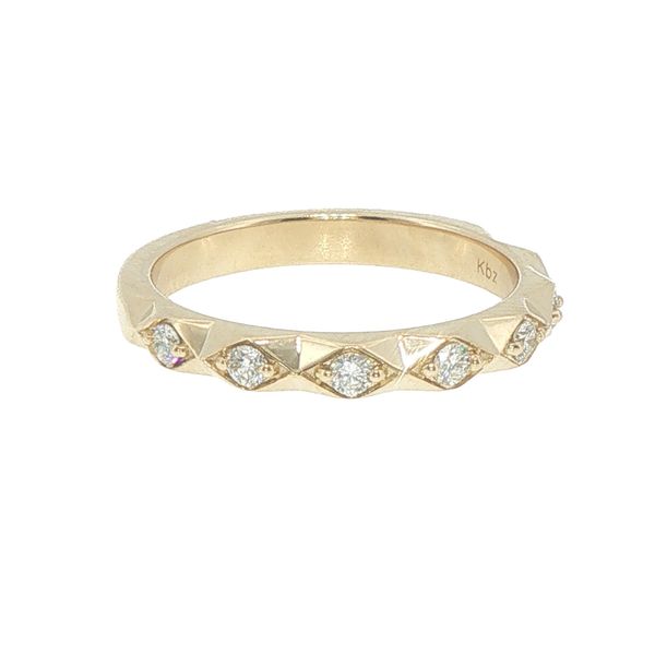 1/5ctw Natural Diamond Faceted Stackable Band in 14K Yellow Gold Image 3 Bryan Jewelry Prattville, AL