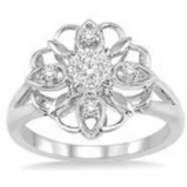 Floral Themed Diamond Ring in 14kw Bryan Jewelry Prattville, AL