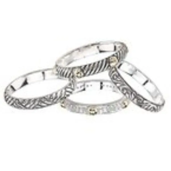 Stackable Silver Band set with 18k yellow gold accents Bryan Jewelry Prattville, AL