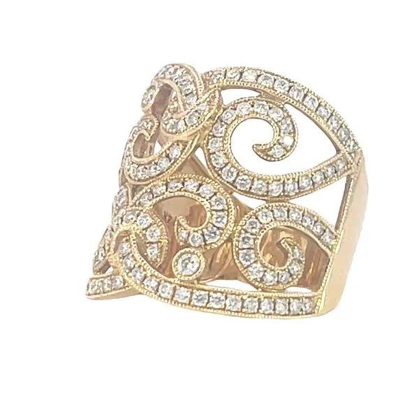 Stand Alone Scrolls Band in 14k yellow gold Image 2 Bryan Jewelry Prattville, AL