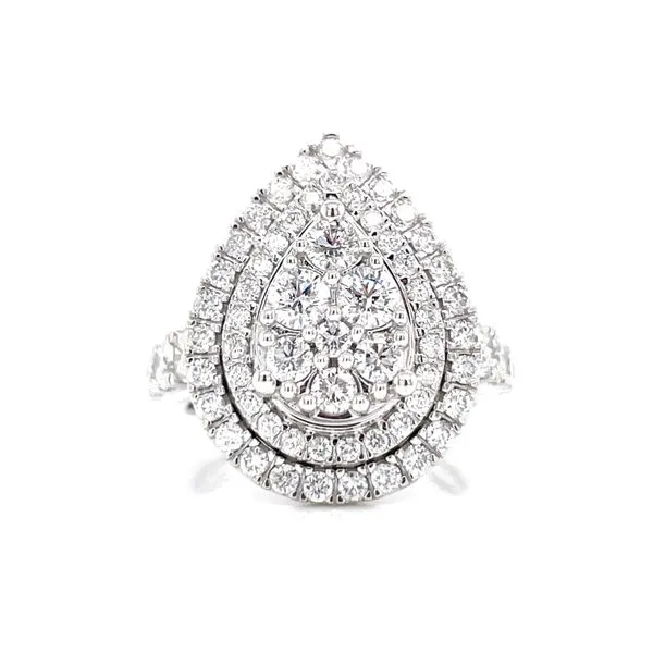 Double Halo 2ctw Pear Shaped Cluster Image 2 Bryan Jewelry Prattville, AL
