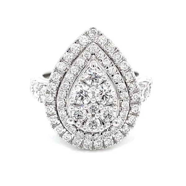 Double Halo 2ctw Pear Shaped Cluster Image 3 Bryan Jewelry Prattville, AL