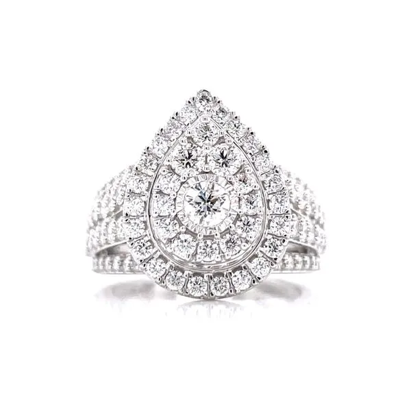 Wide Band Double Halo Pear Shape-2ctw Image 2 Bryan Jewelry Prattville, AL