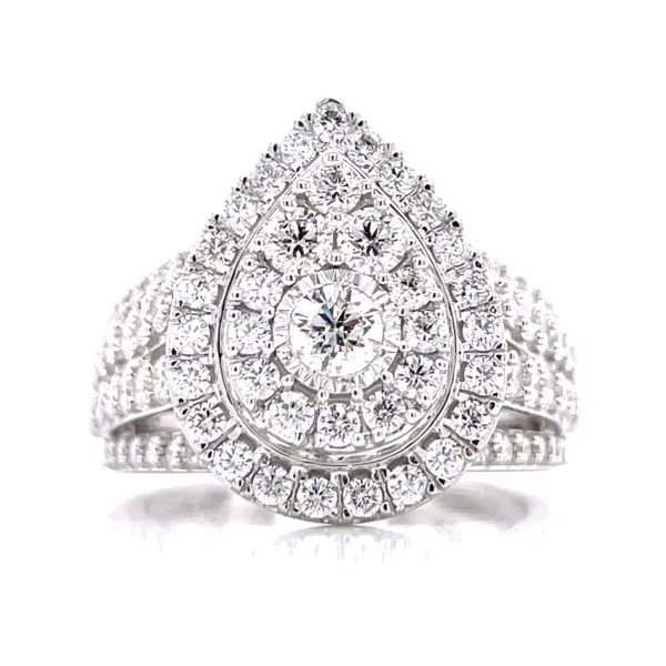 Wide Band Double Halo Pear Shape-2ctw Bryan Jewelry Prattville, AL