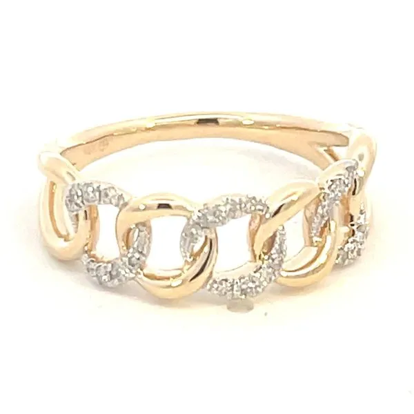 Cuban link style ring with diamonds in 14ky Bryan Jewelry Prattville, AL