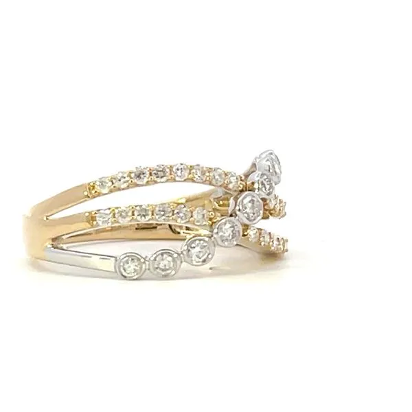 Bypass crossover diamond fashion ring 14ktt 1/2ctw Image 2 Bryan Jewelry Prattville, AL