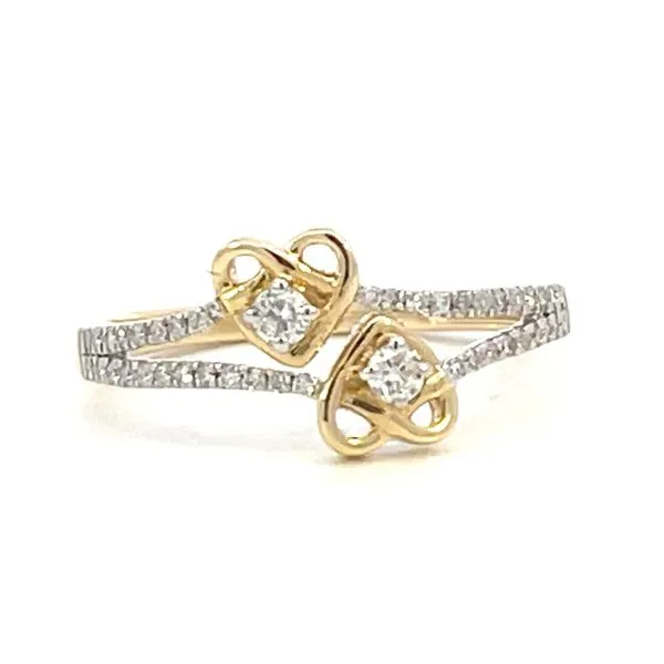 Double heart diamond ring-14ky Bryan Jewelry Prattville, AL