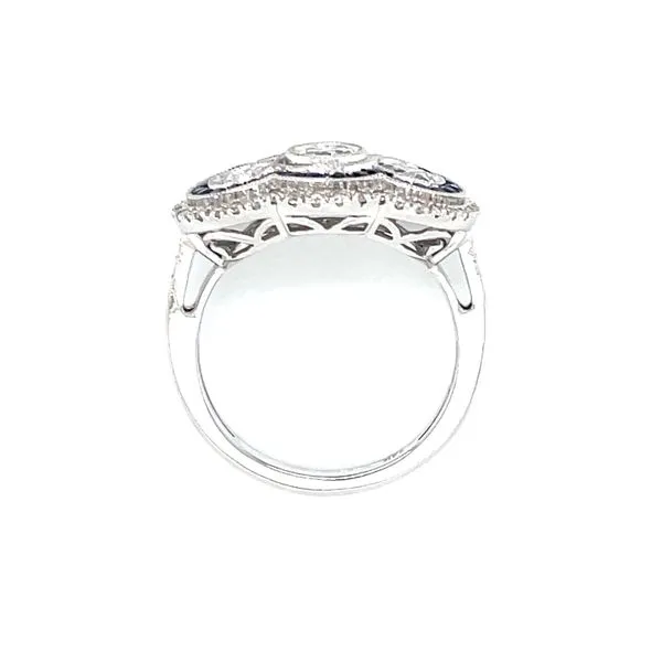 Blue & White Beauty- Three Stone Styling in 14k white gold Image 5 Bryan Jewelry Prattville, AL