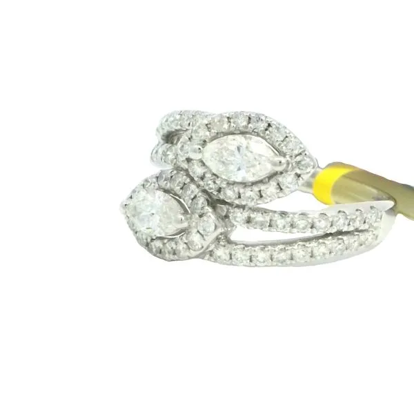 Bypass Halo Marquise Ring in 14kw Image 2 Bryan Jewelry Prattville, AL