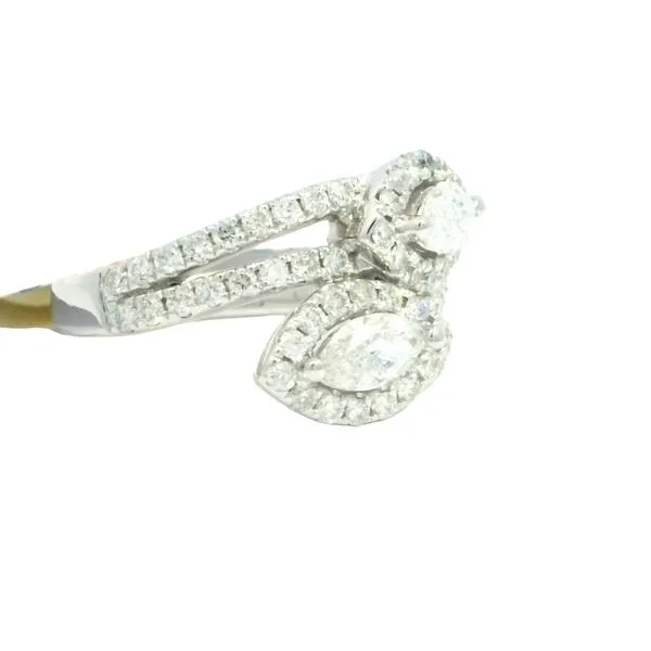 Bypass Halo Marquise Ring in 14kw Image 3 Bryan Jewelry Prattville, AL