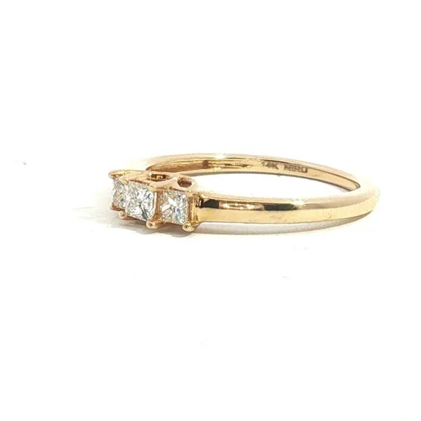 Princess Cut Three Stone Ring-14ky Image 3 Bryan Jewelry Prattville, AL
