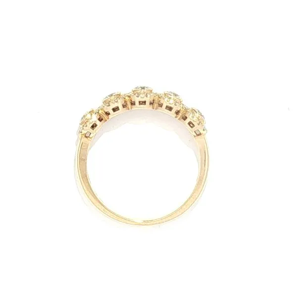 Golden Glow Diamond Band — five Halo Cluster Diamond Band in 14ky Image 4 Bryan Jewelry Prattville, AL