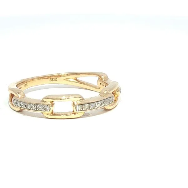 Linked in Luxury: The 14k Yellow Gold .10ctw Diamond Ring Image 2 Bryan Jewelry Prattville, AL
