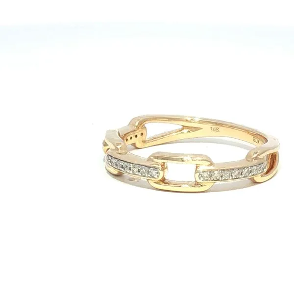 Linked in Luxury: The 14k Yellow Gold .10ctw Diamond Ring Image 3 Bryan Jewelry Prattville, AL