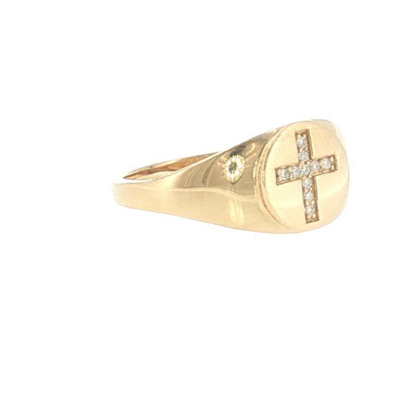Bold Faith: Diamond Cross Signet Ring Image 2 Bryan Jewelry Prattville, AL