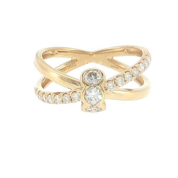 Golden Radiance: Diamond Crossover Fashion Ring Bryan Jewelry Prattville, AL