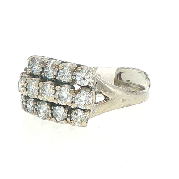 Estate Three Row Diamond Ring Image 3 Bryan Jewelry Prattville, AL