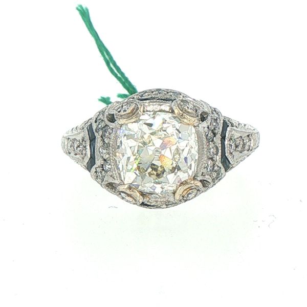 Art Deco European Diamond & Sapphire Ring Bryan Jewelry Prattville, AL