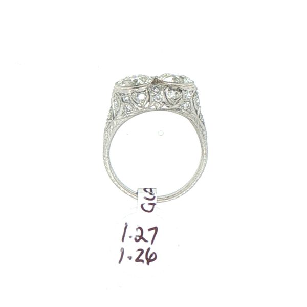 Art Deco Two Stone Diamond Ring Image 5 Bryan Jewelry Prattville, AL