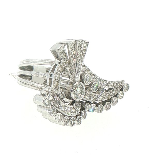 Estate Platinum Diamond Statement Ring Image 2 Bryan Jewelry Prattville, AL