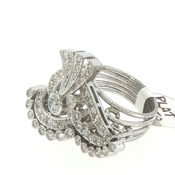Estate Platinum Diamond Statement Ring Image 3 Bryan Jewelry Prattville, AL