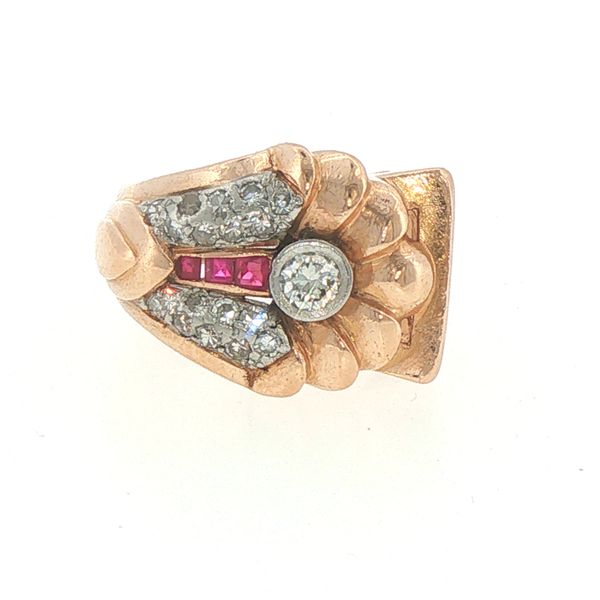 Estate Retro Era Ruby & Diamond Tank Ring Bryan Jewelry Prattville, AL