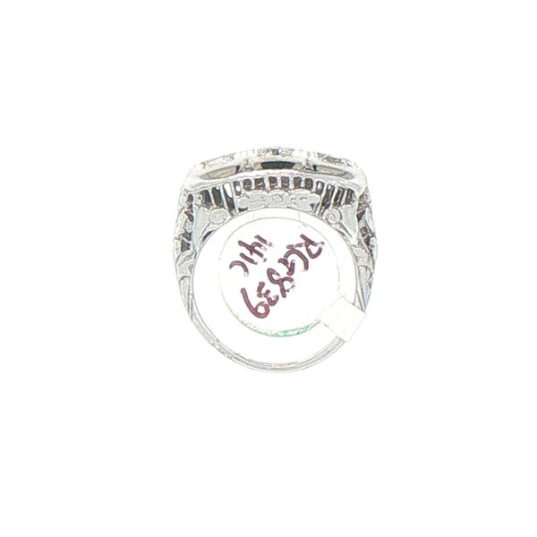 Estate Platinum Three Diamond Antique Filigree Ring Image 5 Bryan Jewelry Prattville, AL
