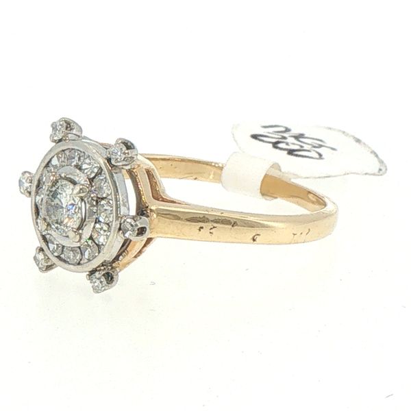 Estate Two-Tone Diamond Cluster Ring Image 3 Bryan Jewelry Prattville, AL