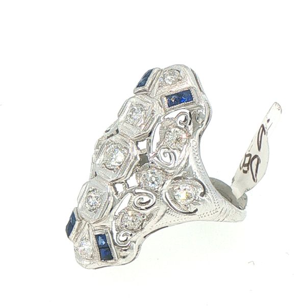 Art Deco Sapphire & Diamond Dinner Ring Image 3 Bryan Jewelry Prattville, AL