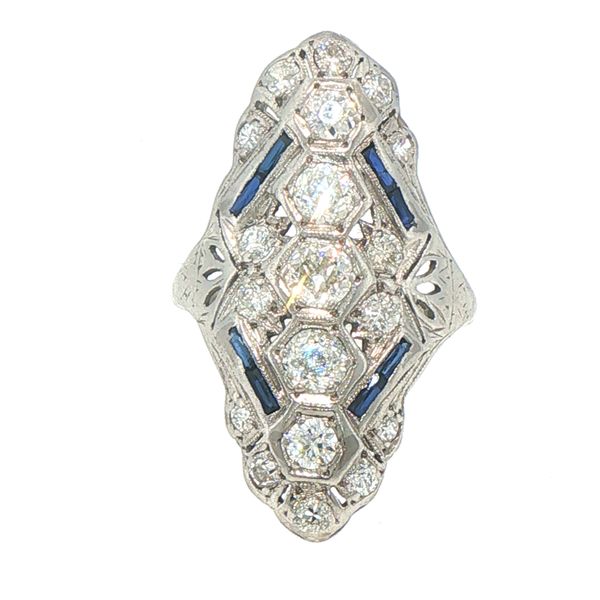 Art Deco Diamond & Sapphire Estate Ring Bryan Jewelry Prattville, AL