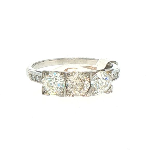 Art Deco Three Stone Diamond Ring Bryan Jewelry Prattville, AL