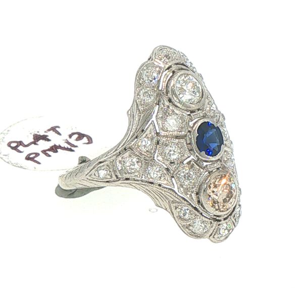 Art Deco Sapphire & Diamond Ring Image 2 Bryan Jewelry Prattville, AL