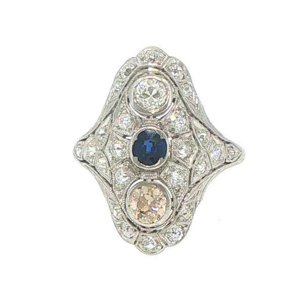 Art Deco Sapphire & Diamond Ring Bryan Jewelry Prattville, AL