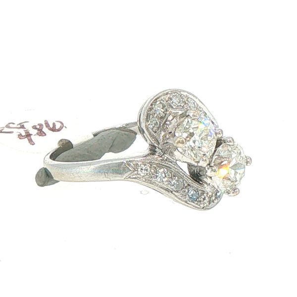 Estate Retro Period Two Stone Diamond Ring Image 2 Bryan Jewelry Prattville, AL