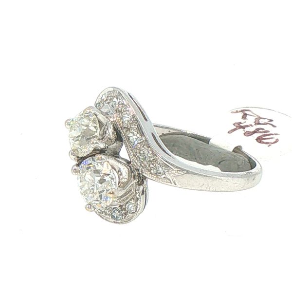Estate Retro Period Two Stone Diamond Ring Image 3 Bryan Jewelry Prattville, AL