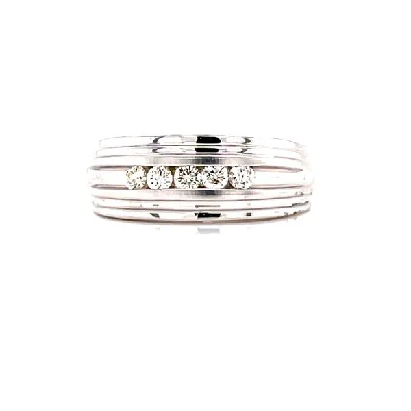 10k White Gold Five-Diamond Gent’s Band – 1/5ctw Image 3 Bryan Jewelry Prattville, AL