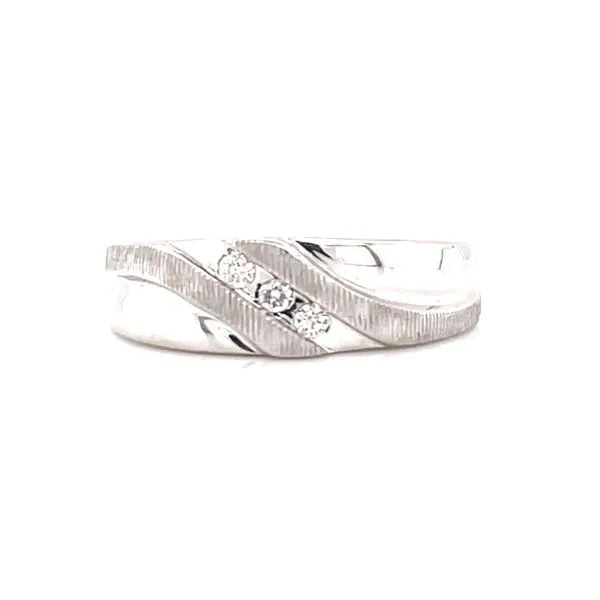 Men's Three Diamond Band in 10kw with .06ctw natural diamonds Image 3 Bryan Jewelry Prattville, AL