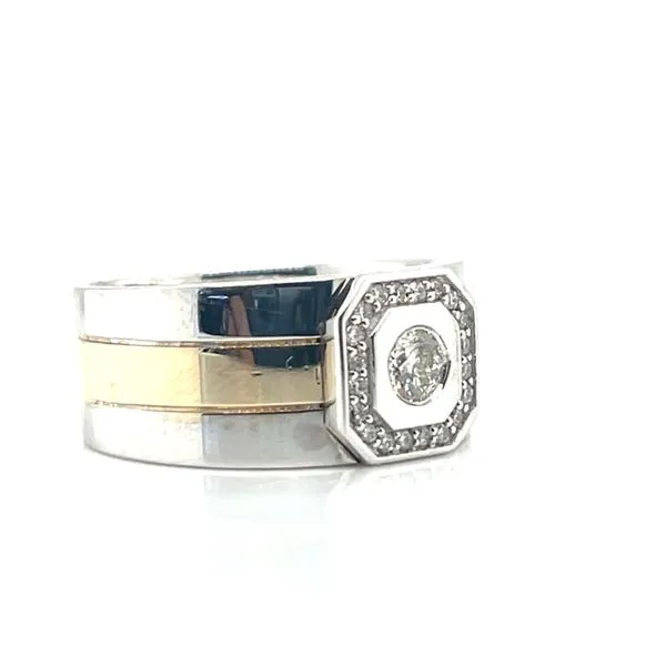 Men's 14ktt Diamond Ring with Octagon Frame Image 4 Bryan Jewelry Prattville, AL
