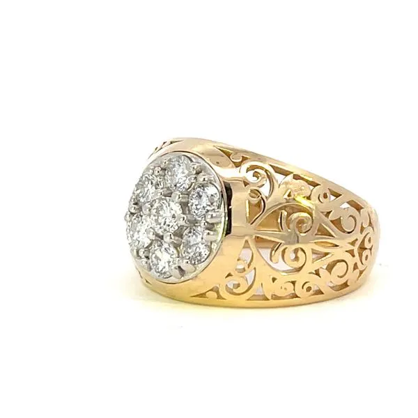 Kentucky Style Gents Diamond Cluster in 14ky Image 3 Bryan Jewelry Prattville, AL