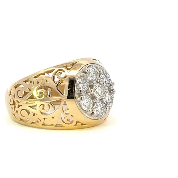Kentucky Style Gents Diamond Cluster in 14ky Image 4 Bryan Jewelry Prattville, AL