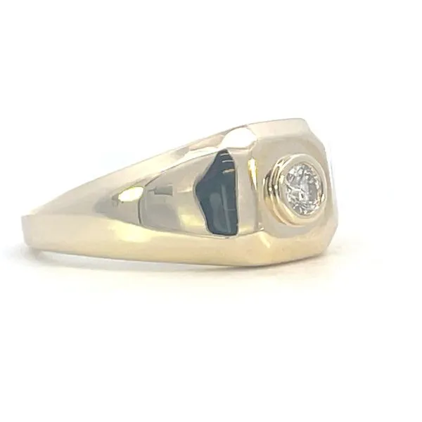 Men's Ring-1/5ct bezel set diamond signet -10ky Image 3 Bryan Jewelry Prattville, AL